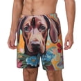 thumbnail image 1 of Fuzoiu Painted Flower Puppy Print Men's Swim Shorts,Quick-Dry Double-Layer Swim Trunks,Board Trunks,Beach Shorts Swimwear Bathing Suits-X-Large, 1 of 6