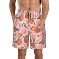 thumbnail image 1 of Fuzoiu Painting Peach Print Men's Beach Shorts,Men's Swim Trunks,Quick Dry Board Shorts with Pockets,Men's Bathing Suits for Surfing, Running, and Casual Wear-Small, 1 of 6