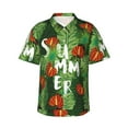 thumbnail image 1 of Fuzoiu Palm Leaves And Tropical Flowers Print Hawaiian Shirt for Men, Summer Beach Casual Short Sleeve Button Down Shirts, Men’s Beach Summer Shirts with Pocket,, 1 of 7