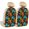 thumbnail image 1 of Fuzoiu Palm Trees Print 2 Pack Kick Mat Back Seat Protector With 3 Storage Pockets, Universal Car Seat Back Organizer For Kids Pets, Waterproof Backseat Protector For Most Car, 1 of 8