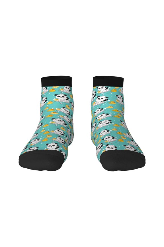 Panda Bathing In The Bath Print Adult Socks, Crew Moisture-wicking Socks, Unisex Cushion Crew Socks,Casual Sports Ankle Socks