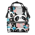 thumbnail image 1 of Fuzoiu Panda Cute Pink Hearts Print Diaper Bag Backpack,Baby Essentials Travel Tote,Multi function Waterproof Diaper Bag, Travel Essentials Baby Bag - Unisex, 1 of 6