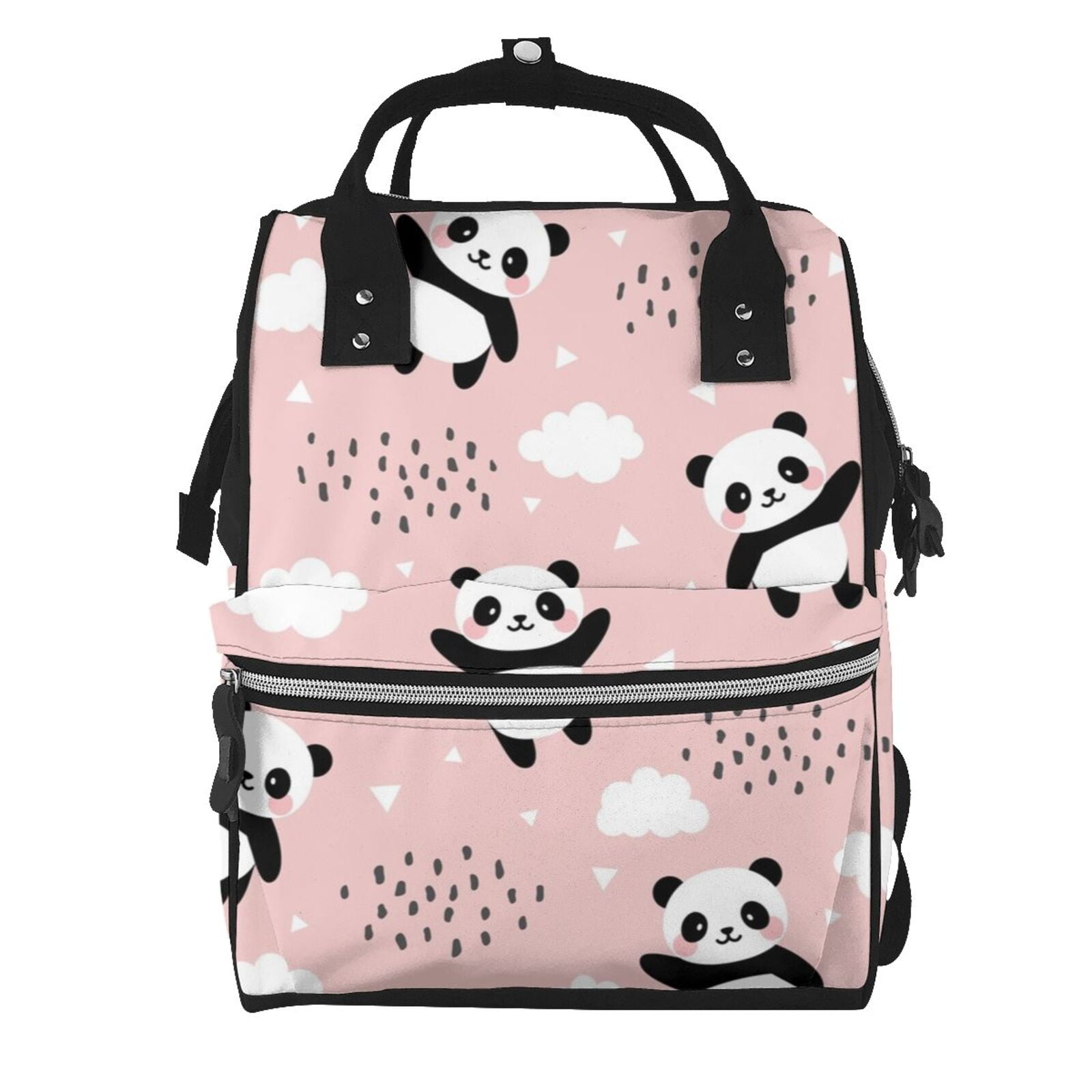 Fuzoiu Panda Flying in the Sky (2) Print Diaper Bag Backpack,Baby Essentials Travel Tote,Multi function Waterproof Diaper Bag, Travel Essentials Baby Bag - Unisex