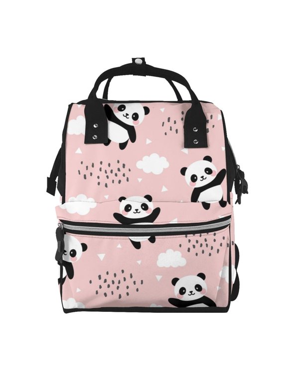 Panda Flying in the Sky (2) Print Diaper Bag Backpack,Baby Essentials Travel Tote,Multi function Waterproof Diaper Bag, Travel Essentials Baby Bag - Unisex