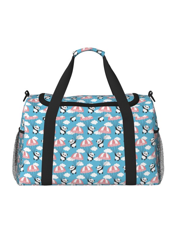 Panda Flying in the Sky Print Travel Duffle Bag,Carry On Tote Bags,Duffel Bag,Sport Gym Bag, Hospital Bag for Labor and Delivery, Overnight Bag,Luggage Bag