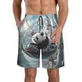 thumbnail image 1 of Fuzoiu Panda In Futuristic City Print Men's Beach Shorts,Men's Swim Trunks,Quick Dry Board Shorts with Pockets,Men's Bathing Suits for Surfing, Running, and Casual Wear-X-Large, 1 of 6