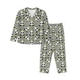 thumbnail image 1 of Fuzoiu Panda With Crown And Stars Print Women's Long-Sleeved Pajama,Lounge Button Down Nightwear,Womens Notch Collar Pajama Set-X-Large, 1 of 7