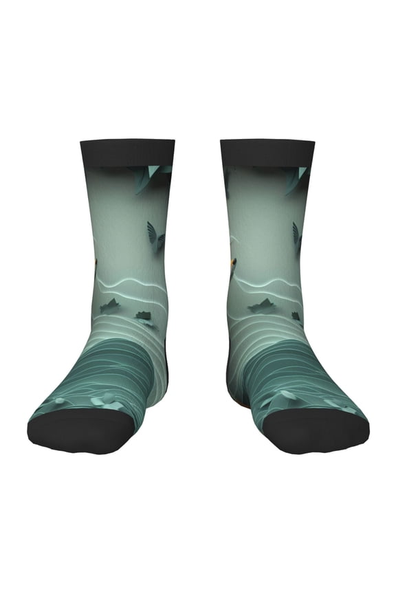 Paper Fox Crow Fantasy Print Kids Socks For Boys Girls,Grip Crew Socks with Non Slip,Lightweight Stretch Crew Socks,Toddlers Crew Boot Socks