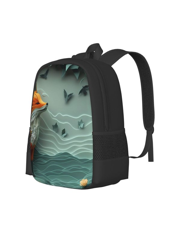 Paper Fox Crow Fantasy Print Large Capacity Backpack,Travel Backpack,Laptop Bag,College School Rucksack Bag,for School, Travel & Outdoor Activities