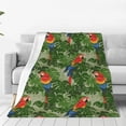 thumbnail image 1 of Fuzoiu Parrots And Tropical Leaves Print Ultra-Soft Micro Fleece Blanket,All Seasons Flannel Throw, Lightweight Blanket for Bed, Sofa, Couch, Movie Night, Camping, and Travel-60"x50", 1 of 7