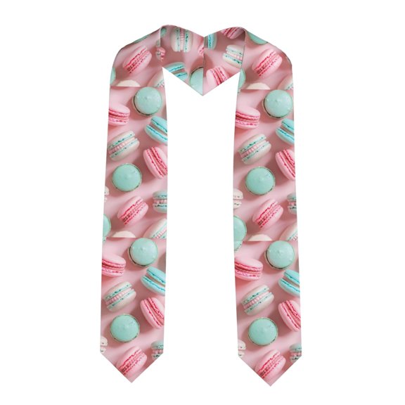 Fuzoiu Pastel Macarons Delight Print Graduation Sash,Graduation Stole,Unisex Adult Graduation Stole Shawl 91" Long,for Academic Commencements Shawl-Sharp Corner