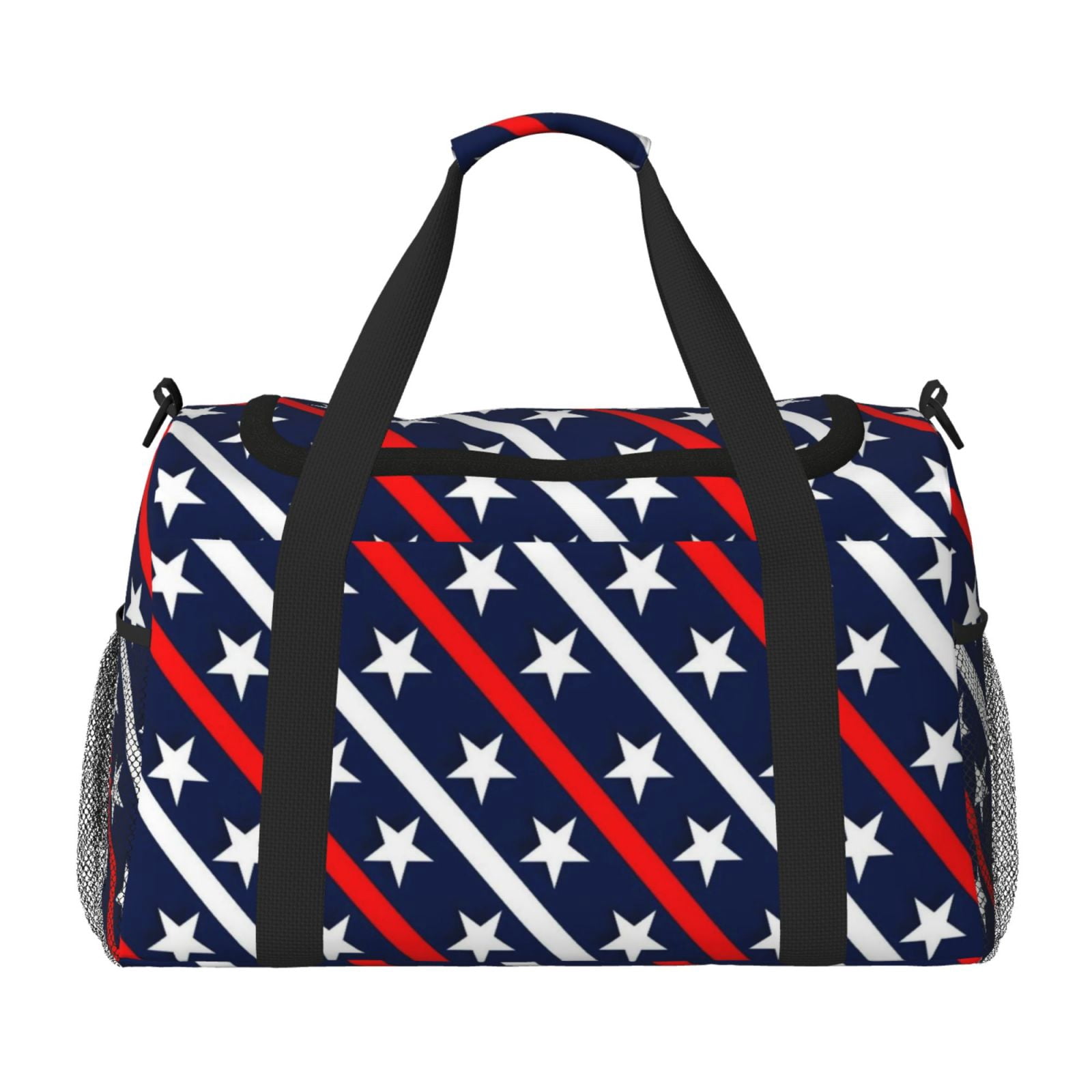 Fuzoiu Patriotic Star Print Travel Duffle Bag,Carry On Tote Bags,Duffel Bag,Sport Gym Bag, Hospital Bag for Labor and Delivery, Overnight Bag,Luggage Bag