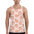 thumbnail image 1 of Fuzoiu Peach With Leaves Print Men's Workout Tank Tops,Sleeveless Gym Shirt Quick Dry,Fitness Bodybuilding T-Shirt,Muscle Athletic Workout Tee-X-Large, 1 of 7