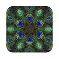 thumbnail image 1 of Fuzoiu Peacock Feathers Print Leather Coasters Set,Drink Coasters Set of 6,for Tabletop Protection, Durable PVC Coasters,Home Décor and Housewarming Gift,Square, 1 of 7