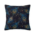 thumbnail image 1 of Fuzoiu Peacock Feathers Print Square Pillow Cover,Hidden Zipper Design,Luxury Square Pillow Case, Throw Pillow,Couch Cushion-16"x16", 1 of 7