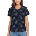thumbnail image 1 of Fuzoiu Peacock Feathers Print Women's Classic V-Neck T-Shirt, Short Sleeve V Neck Tees for Casual Everyday Wear,Casual Fit Tee,Summer Fashion Tops-Medium, 1 of 5