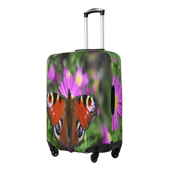 Fuzoiu Peacock butterfly Print Suitcase Cover,Washable Luggage Covers for Suitcase,Elastic Luggage Protector Cover,Scratch Resistant Travel Suitcase Covers-X-Large