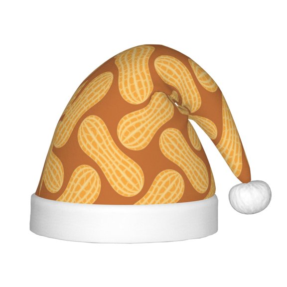 Fuzoiu Peanuts6 Print Santa Hat Christmas Hat for kids,Santa Hats with Pompom, Unisex Xmas Holiday Hat for Christmas New Year Festive Party Supplies