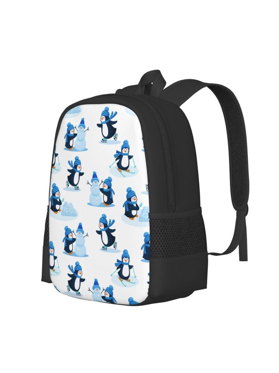Penguin Winter Fun Print Large Capacity Backpack,Travel Backpack,Laptop Bag,College School Rucksack Bag,for School, Travel & Outdoor Activities