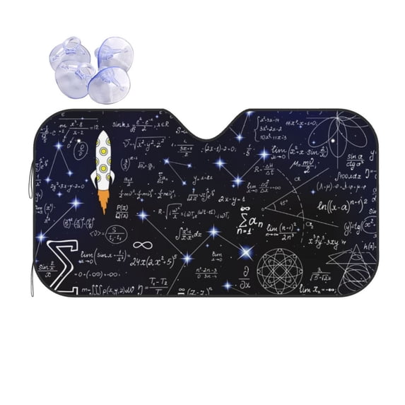 Fuzoiu Physical Formulas Print Car Windshield Sun Shade,Block Uv Rays Sunshade,Foldable Front Window Sun Visor Protector for Car,SUV,Truck-Keep Vehicle Cool-Physical Formulas