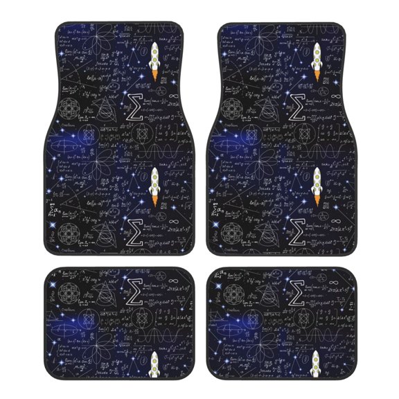 Fuzoiu Physical Formulas Print Carpet Floor Mats for Car,Car Foot Mat Set,Universal Fit 4 Piece Mat Pad Set,Fits Most Cars Trucks Vans Sedans SUV Auto Carpet Mat Se