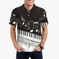 thumbnail image 1 of Fuzoiu Piano Keys With Musical Notes Print Men's Polo Shirts Short Sleeve,Golf Shirts for Men,Mens Golf Shirt Moisture Wicking Quick-Dry-X-Large, 1 of 6