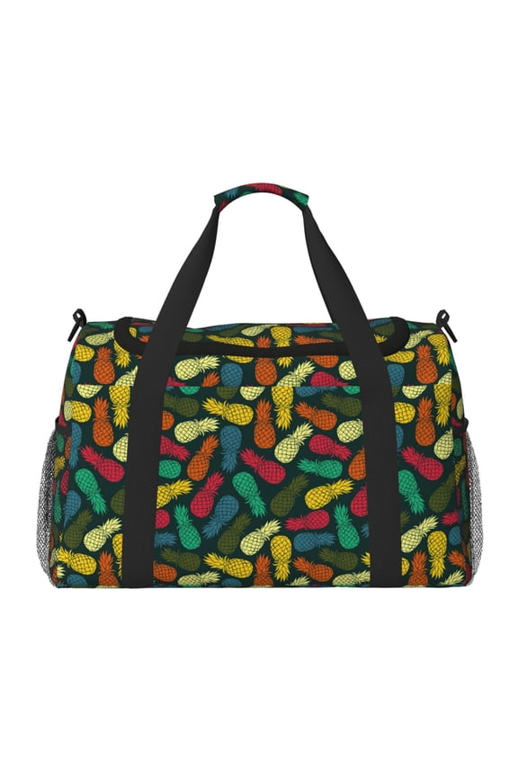 Pineapple Fruit Colorful Print Travel Duffle Bag,Carry On Tote Bags,Duffel Bag,Sport Gym Bag, Hospital Bag for Labor and Delivery, Overnight Bag,Luggage Bag
