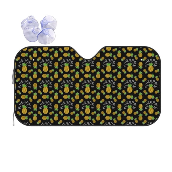 Fuzoiu Pineapple Print Car Windshield Sun Shade,Block Uv Rays Sunshade,Foldable Front Window Sun Visor Protector for Car,SUV,Truck-Keep Vehicle Cool-Pineapple