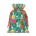 thumbnail image 1 of Fuzoiu Pineapple Print Christmas Gift Bag,Burlap Gift Bag with Drawstring Closure & Hang Tag,Perfect for Holidays, Birthdays, and Special Occasions-Small, 1 of 7