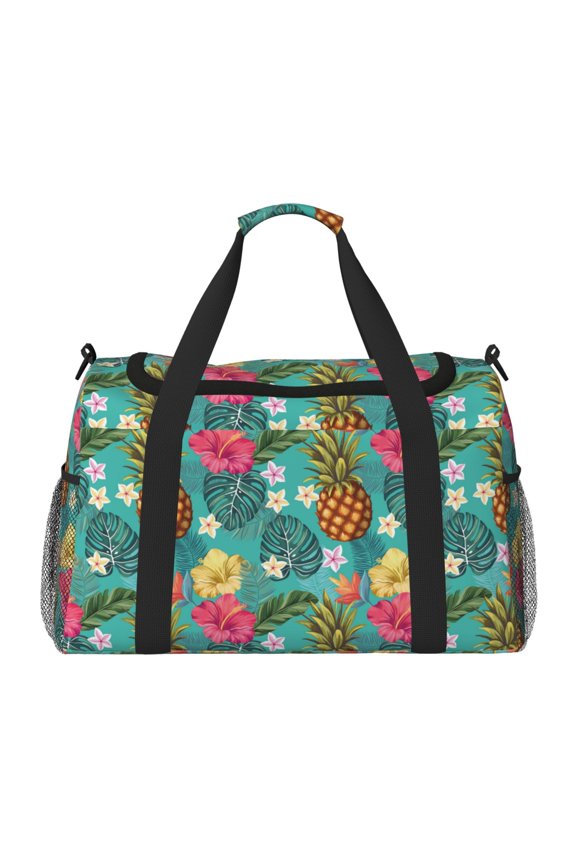 Pineapple Print Travel Duffle Bag,Carry On Tote Bags,Duffel Bag,Sport Gym Bag, Hospital Bag for Labor and Delivery, Overnight Bag,Luggage Bag