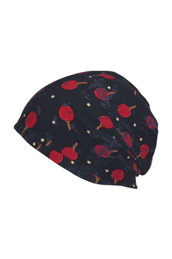Ping Pong Print Winter Beanie Hat for Men & Women,Warm Knit Cap,Women Windproof Watch Hat,Knit Warm Unisex Beanie