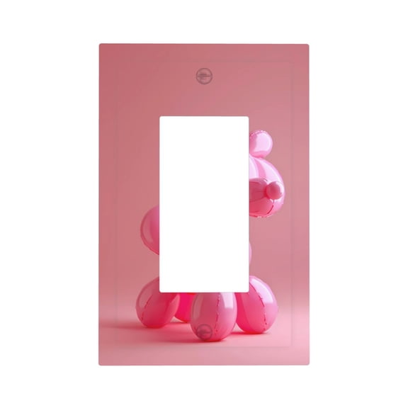 Fuzoiu Pink Balloon Puppy Art Print Single Duplex Outlet Cover Plate, Light Switch Cover, for Receptacle Light Switch, Switch Cover Decorative Wallplate-Style U
