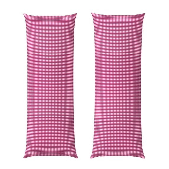 Fuzoiu Pink Gingham Print Body Pillowcase 20x54 in,Long Pillow Case, Microfiber Body Pillow Cover, Soft and Breathable Pillowcase