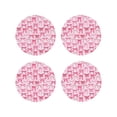 thumbnail image 1 of Fuzoiu Pink bows Print Leather Coasters Set,Drink Coasters Set of 4,for Tabletop Protection, Durable PVC Coasters,Home Décor and Housewarming Gift-Round Shape, 1 of 6