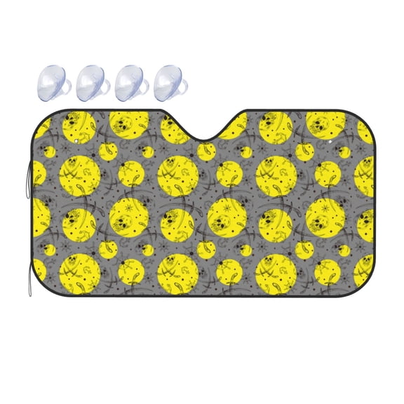 Fuzoiu Pirate Skulls Print Car Windshield Sunshade,Foldable Reflective Sun Visor,Windshield Sun Shade,UV Rays Sun Visor Shade,Auto Front Sun Shield Shade-Small