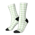 thumbnail image 1 of Fuzoiu Green Checkboard Print Athletic Crew Socks for Men & Women,Casual Crew Socks,Above Ankle Crew Socks for Business, Casual, 1 of 6