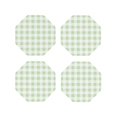 thumbnail image 1 of Fuzoiu Green Checkboard Print Leather Coasters Set,Drink Coasters Set of 4,for Tabletop Protection, Durable PVC Coasters,Home Décor and Housewarming Gift-Octagon, 1 of 6
