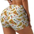thumbnail image 1 of Fuzoiu Pizza Slices Print Women's Workout Shorts,Workout Biker Shorts Women,Exercise Fitness Shorts,Scrunch Short, Athletic Shorts for Gym Yoga Running Sport Active-Small, 1 of 8
