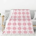 thumbnail image 1 of Fuzoiu Plaid Heart Print Flannel Throw Blanket,Light Weight Warm Decorative,Throw Blanket Cover for Sofa, Couch, Bedroom,Travel-40"x30", 1 of 6