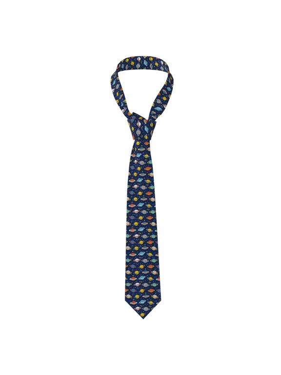 Planets And Stars Print Men's Necktie,Business Necktie,Mens Ties for Business Wedding Graduation