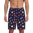 thumbnail image 1 of Fuzoiu Planets Print Pajama Shorts for Men, Men's Pajama Bottoms,Mens Lounge Sleepwear,Pajama Pants with Pocket-Medium, 1 of 6
