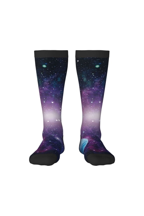 Planets Stars And Galaxies1 Print Adult Stockings,Crew Socks,Unisex Fashion Socks, Casual Sports Socks,Comfortable Crew Socks for Everyday Wear and Sports