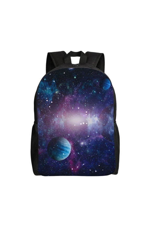 Planets Stars And Galaxies1 Print Laptop Backpack,Work Business Backpacks, Large Capacity Nurse Bag College Bookbag for School, Waterproof Casual Daypack for Travel