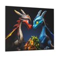thumbnail image 1 of Fuzoiu Playful Colorful Dragons Flowers Print Canvas Wall Art for Bathrooms,Wall Decor for Bedroom,Framed Artwork for Wall,Modern Wall Decorations Prints Picture for Kitchen Home, 1 of 6