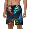 thumbnail image 1 of Fuzoiu Playful Colorful Dragons Flowers Print Men's Swim Shorts,Quick-Dry Double-Layer Swim Trunks,Board Trunks,Beach Shorts Swimwear Bathing Suits-Large, 1 of 6