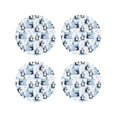 thumbnail image 1 of Fuzoiu Playful Penguins and Snowmen Print Leather Coasters Set,Drink Coasters Set of 4,for Tabletop Protection, Durable PVC Coasters,Home Décor and Housewarming Gift-Round Shape, 1 of 6