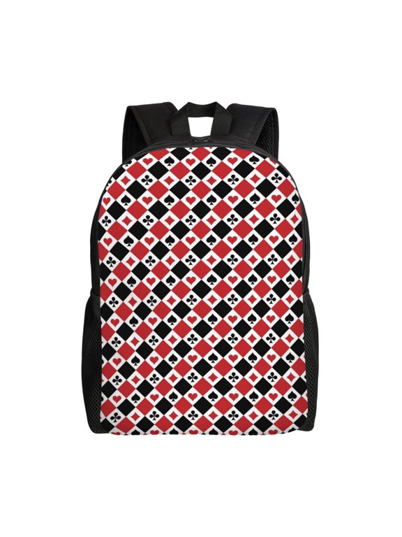 Playing Cards Print Laptop Backpack,Work Business Backpacks, Large Capacity Nurse Bag College Bookbag for School, Waterproof Casual Daypack for Travel