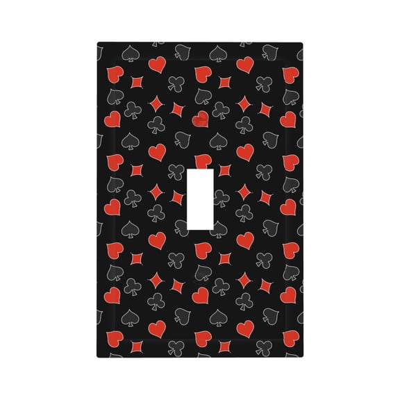 Fuzoiu Poker Creative Symbols Print Single Duplex Outlet Cover Plate, Light Switch Cover, for Receptacle Light Switch, Switch Cover Decorative Wallplate-Style T