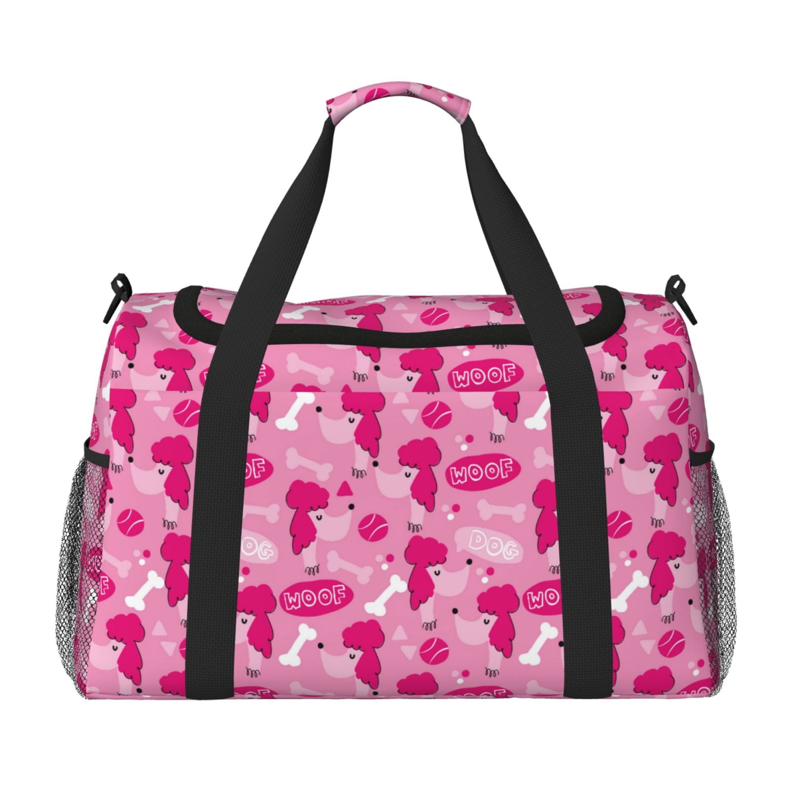Fuzoiu Poodle Dog Print Travel Duffle Bag,Carry On Tote Bags,Duffel Bag,Sport Gym Bag, Hospital Bag for Labor and Delivery, Overnight Bag,Luggage Bag