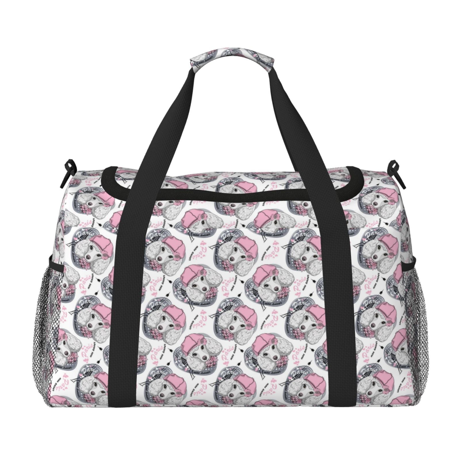 Fuzoiu Poodle Dog Print Travel Duffle Bag,Carry On Tote Bags,Duffel Bag,Sport Gym Bag, Hospital Bag for Labor and Delivery, Overnight Bag,Luggage Bag